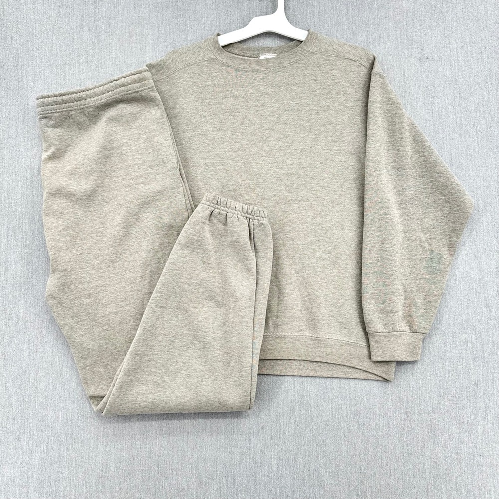 Vintage Wilson Tracksuit Men Large Heather Crewneck Sweatshirt Sweatpants Set